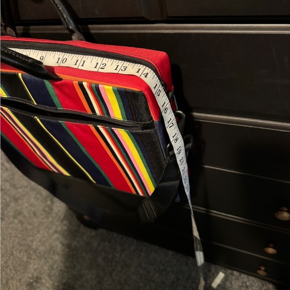 VTG Y2K Padded Cotton Striped Stiff Laptop Bag Side Pocket Colorful NWOT RARE - Picture 8 of 9